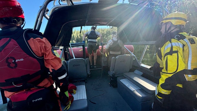 Rescue operations in Deschutes County Oregon after six individuals went over Dillon Falls Saturday, July 19, 2025.