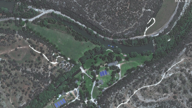 A looped video of before-and-after images of a closer look at Camp Mystic in Hunt, Texas.