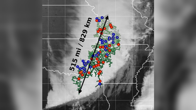 The World Meteorological Organization says a lightning bolt that was visible for some 515 miles from eastern Texas through Missouri in October 2017 is now considered to be the world’s longest.