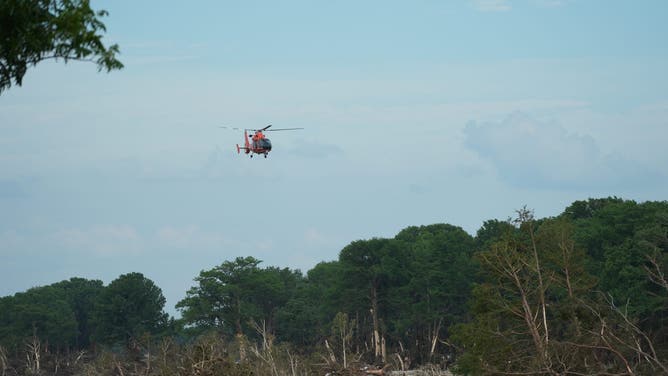 KERR COUNTY, TEXAS, UNITED STATES - JULY 7: Teams continue rescue and recovery operations around the Guadalupe River, which overflowed, contributing to a disaster that has killed at least 104 people across the region, including campers and staff in the US state of Texas on Monday, July 7, 2025. (Photo by Lokman Vural Elibol/Anadolu via Getty Images)