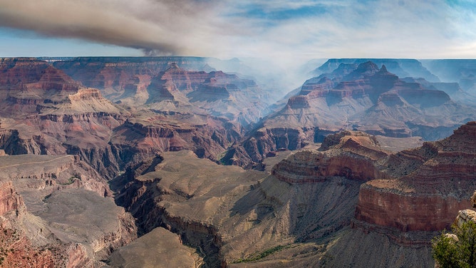 In this handout image provided by Grand Canyon National Park, The Dragon Bravo Fire is seen at Grand Canyon National Park on July 12, 2025.