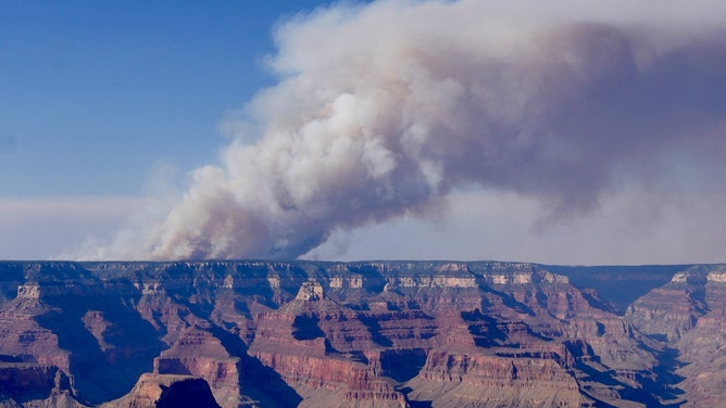 In this handout image provided by Grand Canyon National Park, The Dragon Bravo Fire is seen at Grand Canyon National Park on July 11, 2025.