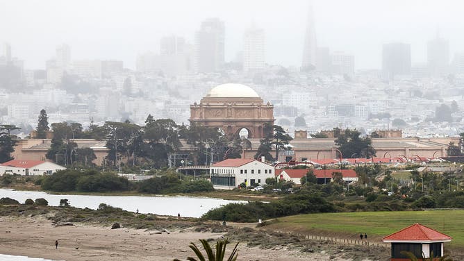 Fog covers the downtown skyline of San Francisco, California Wednesday, July 16, 2025. 