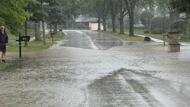 Flooding in the Chicago suburb of Willowbrook.
