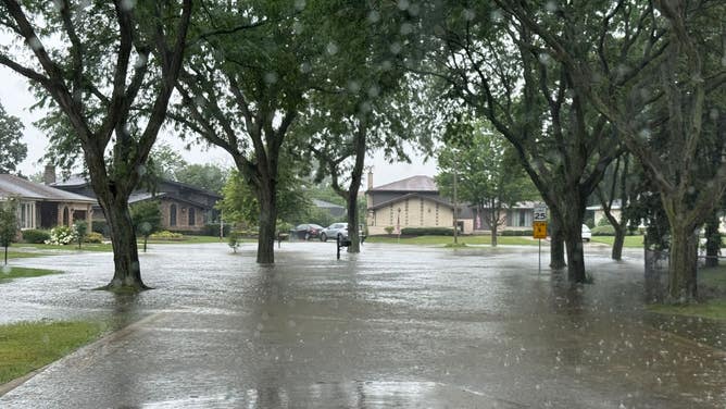 Flooding in the Chicago suburb of Willowbrook.