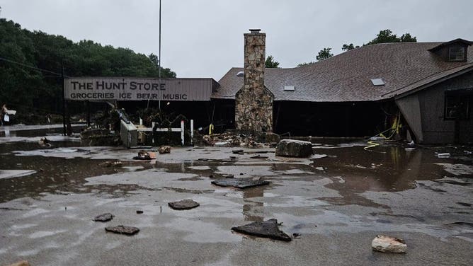 Flood damage in Kerrville, TX.