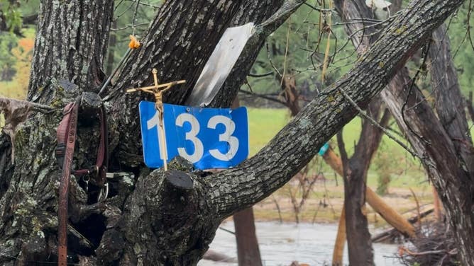Debris from RVs and campers washed away in Kerrville, Texas during the deadly July 4, 2025 flooding.