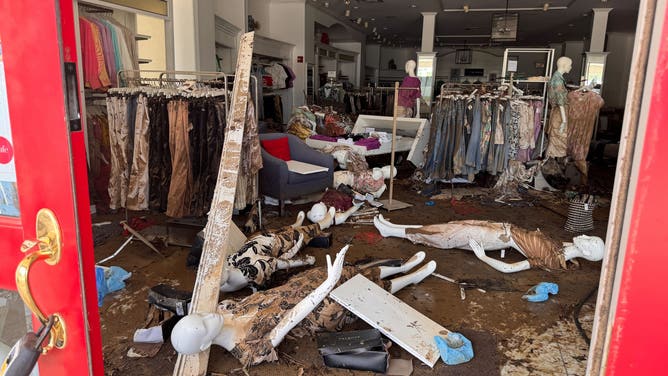 Flood damage in Chapel Hill, North Carolina, on Wednesday.
