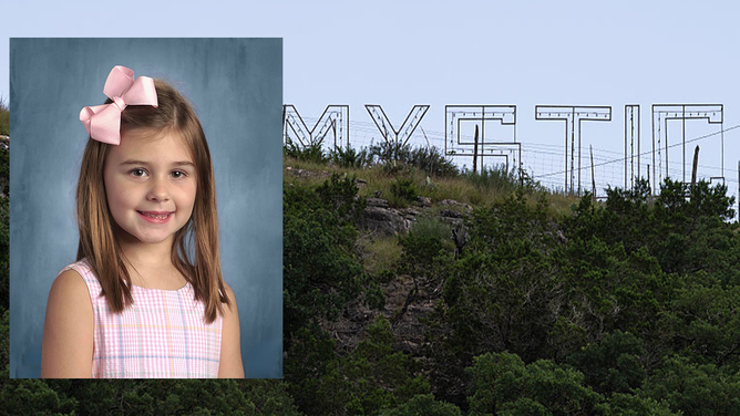 A photo of Kellyanne Lytal, 8, and, the Camp Mystic sign in Kerr County, Texas. The Lytal family said their daughter is among the 27 campers killed during the July 4 flooding.