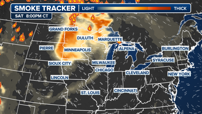 Smoke tracker for Saturday evening