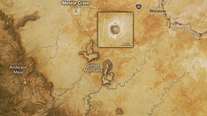 Arizona’s Meteor Crater satellite imagery