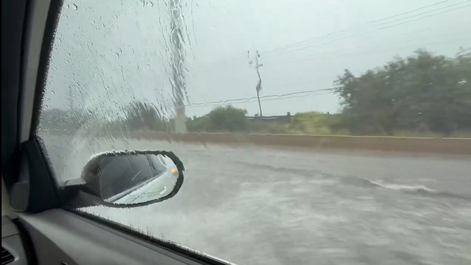 Flooded I-55 in Chicago