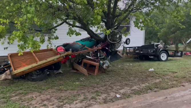 Storm damage in Kerrville, TX.