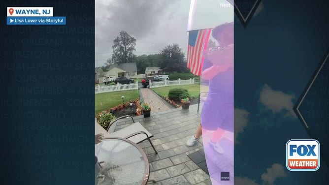 Delivery driver almost hit by lightning in New Jersey.