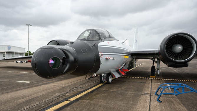 The high-altitude WB-57 aircraft departed July 8, 2025, from Ellington Field in Houston, Texas, headed to the Texas Hill Country. The aircraft used the DyNAMITE (Day/Night Airborne Motion Imager for Terrestrial Environments) sensor system to take video mosaics of the area to assist with the emergency response effort.