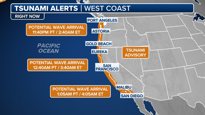 west coast tsunami alerts