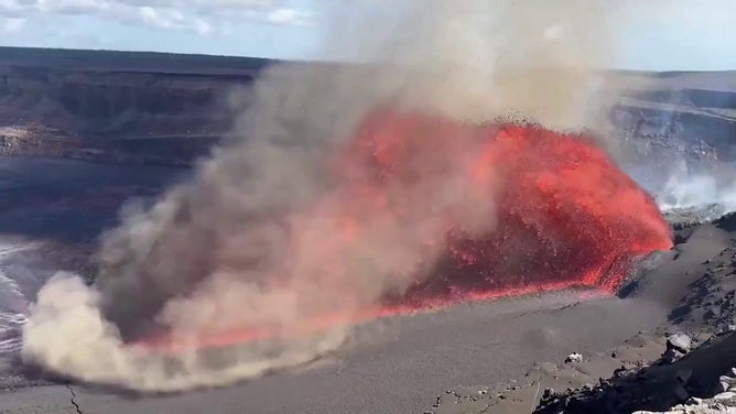 Lava is seen shooting from Hawaii's Kilauea volcano during the 31st eruptive occurrence  successful  August, 2025.