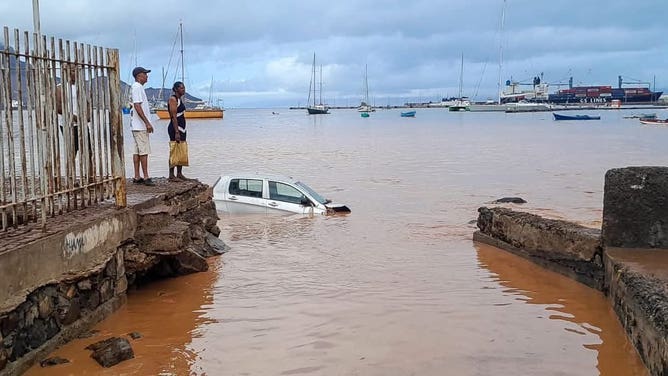 Flooding damage on the island of São Vicente, Cape Verde on Aug. 11, 2025.