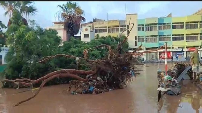 Flooding damage on the island of São Vicente, Cape Verde on Aug. 11, 2025.