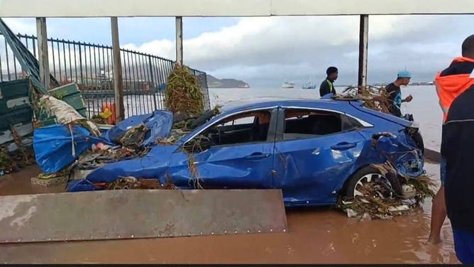 Flooding damage on the island of São Vicente, Cape Verde on Aug. 11, 2025.