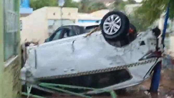 Flooding damage on the island of São Vicente, Cape Verde on Aug. 11, 2025.