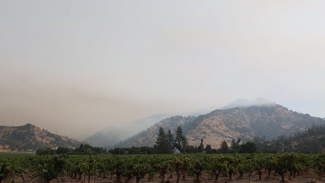 The Pickett Fire burning successful  Napa County, California successful  August 2025.