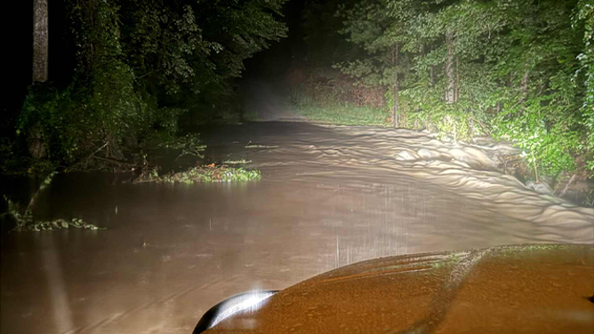 This image shared by the Turkey Heaven Volunteer Fire Department shows flooding that took place in Cleburne County on Sunday, Aug. 4, 2025.