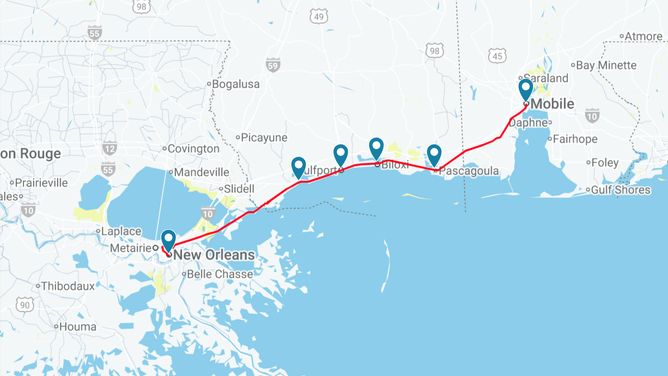 Amtrak Mardi Gras route map