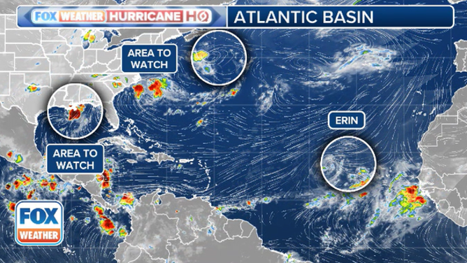 This graphic shows an overview of the tropics in the Atlantic and the Gulf.