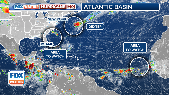 This graphic provides an overview of the tropical Atlantic basin on Aug. 5, 2025.