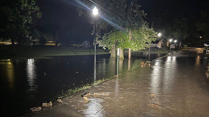 This image shows flooding that occurred in Big Bend, Wisconsin, on Aug. 9, 2025.