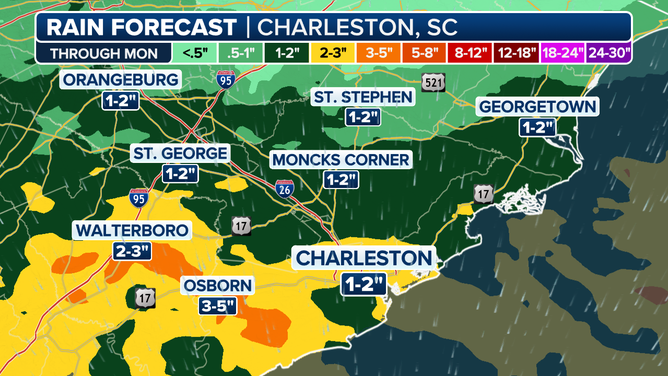 Charleston Area Rainfall Forecast