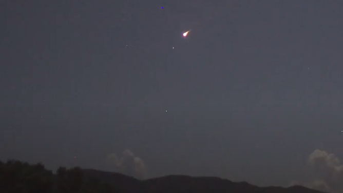 A fireball over Cabo Rojo, Puerto Rico on Aug. 11, 2025. 