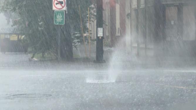 Heavy rain and flooding in Savannah, Georgia on Saturday, Aug. 2, 2025.