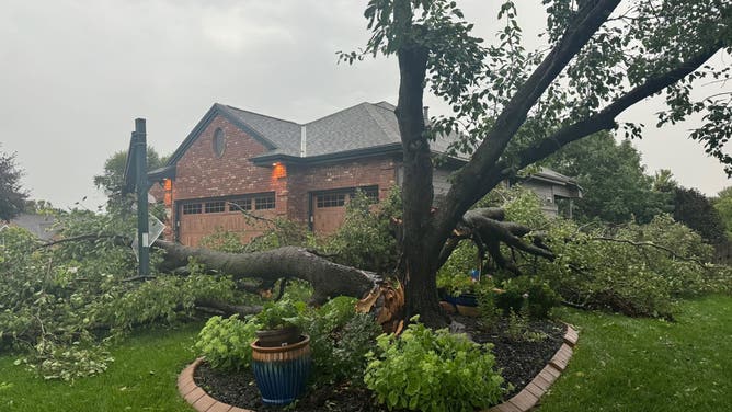 Wind storm damage in Omaha, Nebraska