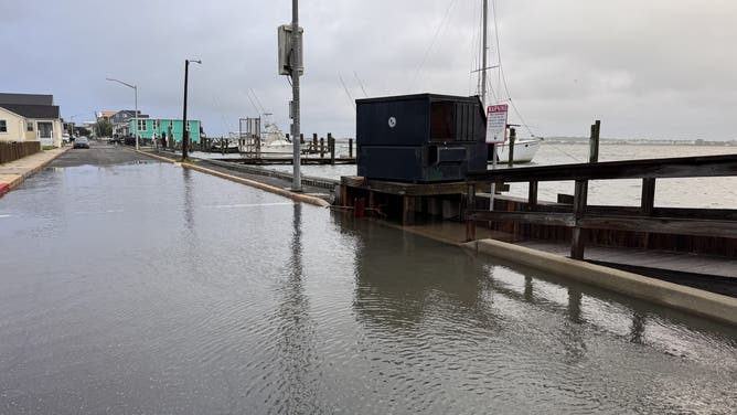 Rough surf in Ocean City, Maryland on Aug. 21, 2025 due to Hurricane Erin.