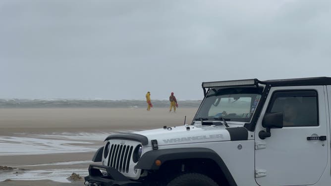 Rough surf in Ocean City, Maryland on Aug. 21, 2025 due to Hurricane Erin.