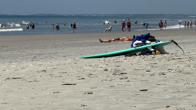 Beach life mostly returned to normal on Isle of Palms, South Carolina on Thursday, Aug. 21, 2025 after Hurricane Erin passed the Carolina coast.