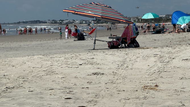 Beach life mostly returned to normal on Isle of Palms, South Carolina on Thursday, Aug. 21, 2025 after Hurricane Erin passed the Carolina coast.