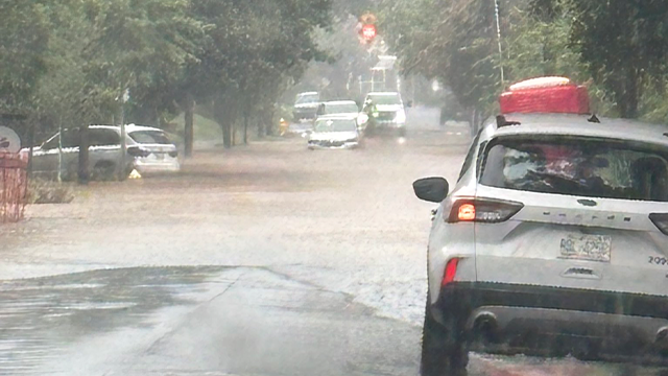 This image shows flash flooding that occurred in Charlotte, North Carolina, on Aug. 5, 2025.