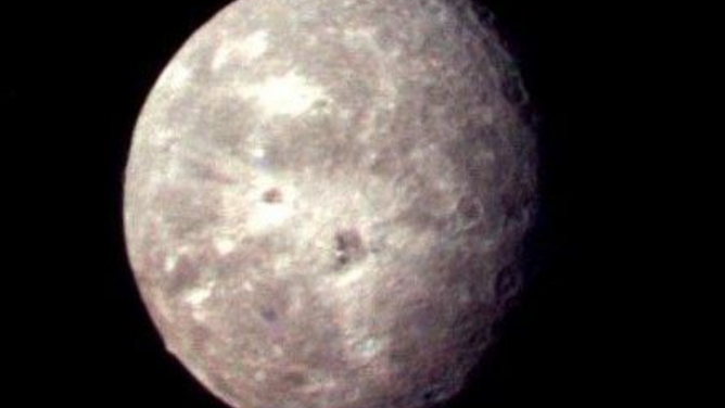 Photo of the moon Oberon around Uranus.