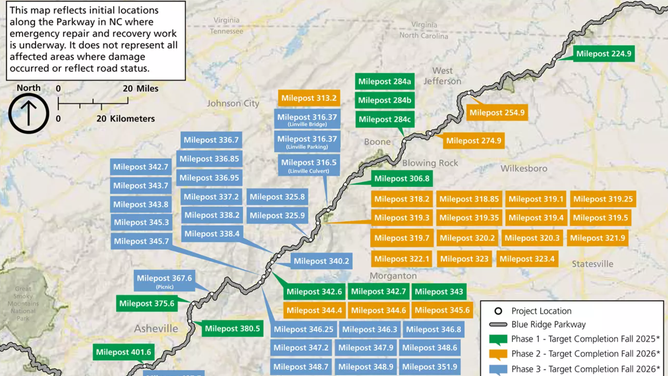 National Park Service Blue Ridge Parkway map