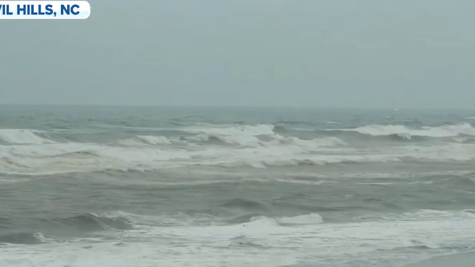 Waves were high on Friday in Kill Devil Hills, North Carolina. 