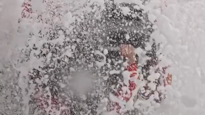 The force of the third wave knocked the camera angle on the boat.
