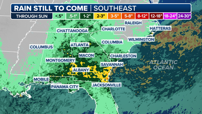 Southeast Rain Forecast