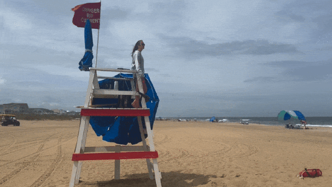 Winds and waves in Virginia Beach, Virginia.
