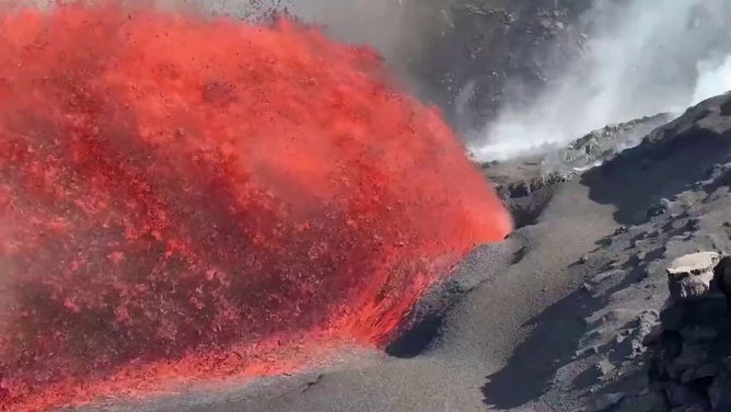 Lava is seen shooting from Hawaii's Kilauea volcano during the 31st eruptive occurrence  successful  August, 2025.