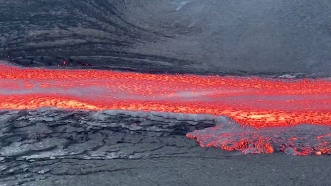 Lava is seen flowing from Hawaii's Kilauea volcano during the 31st eruptive occurrence  successful  August, 2025.