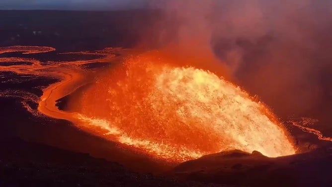 Lava is seen shooting from Hawaii's Kilauea volcano during the 31st eruptive occurrence  successful  August, 2025.
