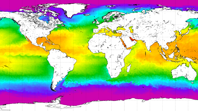 Water temperatures on August 14, 2025
